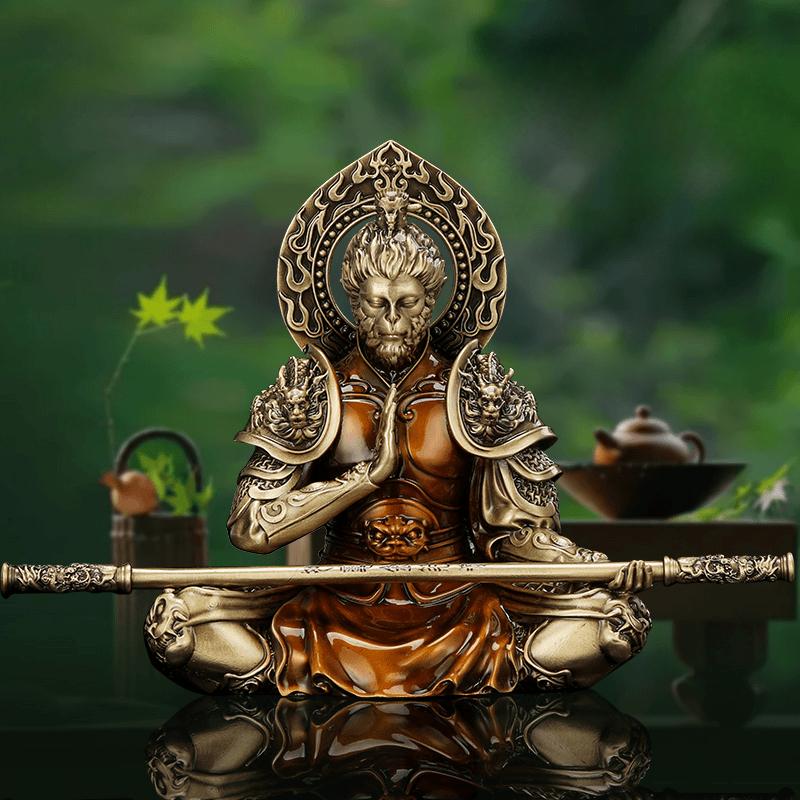 Black Myth Wukong Ornament Simple Household Creative Fighting Buddha Brass Three-dimensional Decoration Car Console Decoration