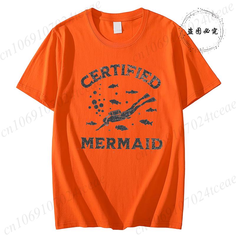 Certified Mermaid Shirt, Funny Scuba Diving Gift,Diving Instructor Tee, Swimmer Tops, Underwater Sport Tee Shirts, Short Sleeve