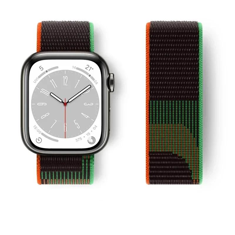 Nylon Strap For Apple Watch Band 45mm 44mm 42mm 41mm 49mm 40mm 44 Mm Wrist Bracelet Correa Iwatch Series 8 9 7 6 5 4 3 SE Ultra2