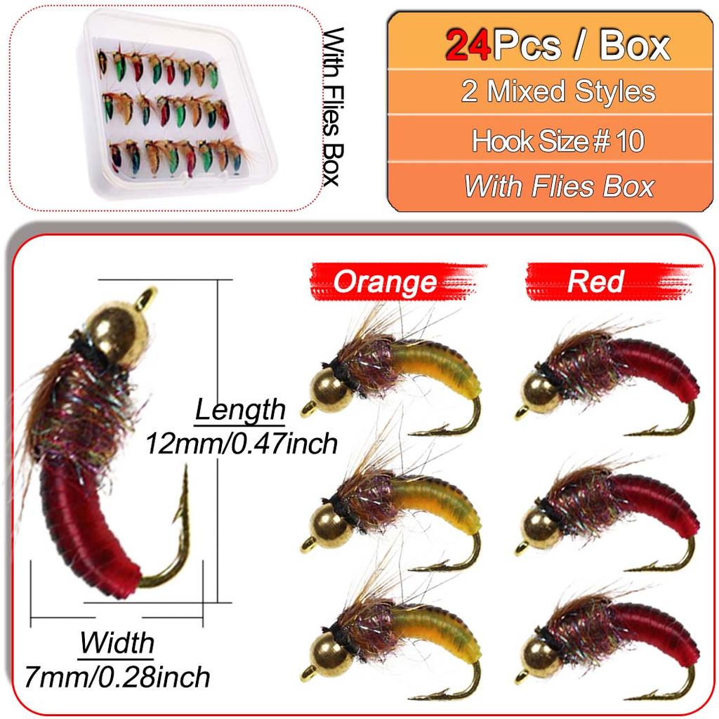 24-84 шт. Набор искусственных насекомых для ловли форели, хариуса, окуня, лосося, приманки для ловли рыбы