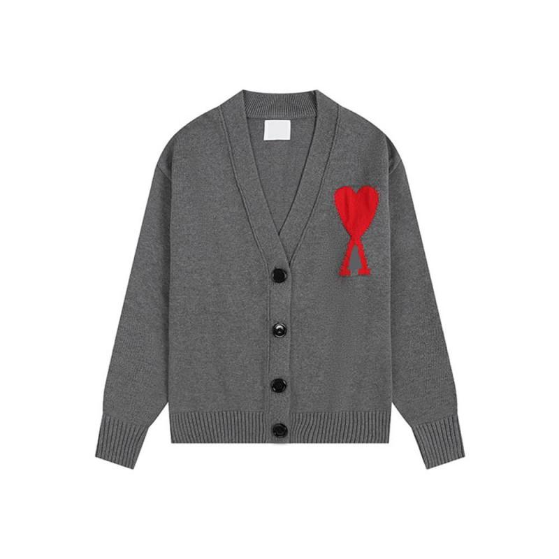 Унисекс объемный вязаный кардиган с вышитым дизайном в виде сердца и буквы Мягкая смесовая ткань Хлопок Повседневный свободный крой Подростки Взрослые