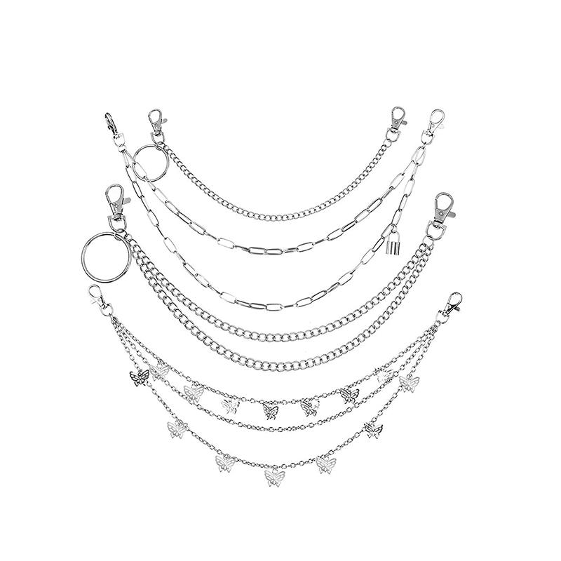 Женщины Мужчины Пояс Панк Металл Хип-Хоп Ювелирные Изделия Брюки Цепь DIY Модные Аксессуары