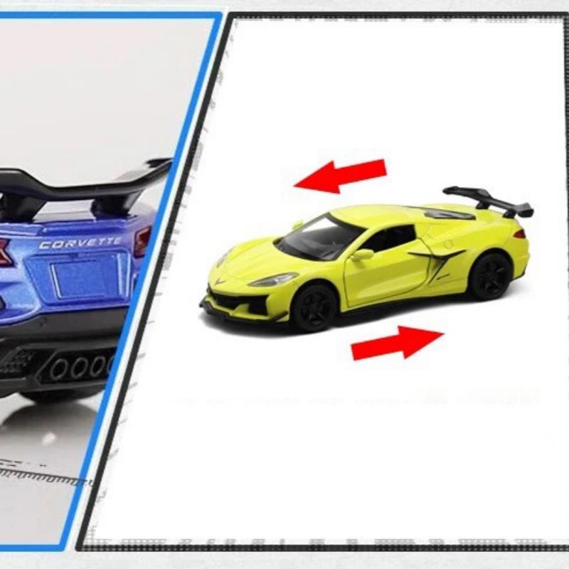 1:32 Chevrolet Corvette Z06 Суперкар Сплав Модель Автомобиля Звук и Свет Оттяжка Детская Игрушка Коллекционные items Подарок на День Рождения
