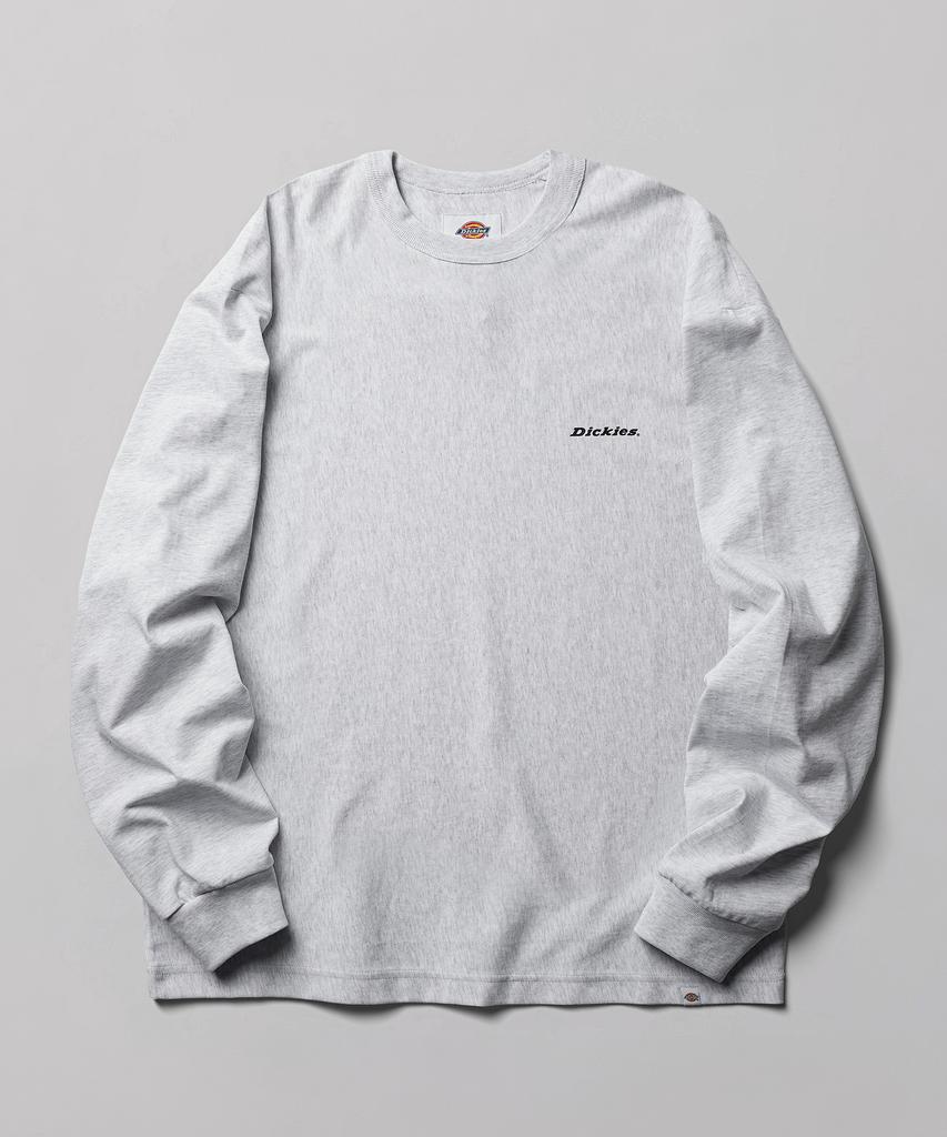 Dickies Белый меланж, длинный рукав, с логотипом дерева на спине