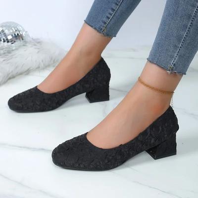 Мода 2025 Обувь больших размеров для женщин Слипоны Женские туфли на высоком каблуке Модные туфли-лодочки Женские туфли с квадратным носком на низком каблуке Женские Zapatos