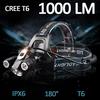 LEDT6 мощный головной фонарь для рыбалки, ночной светильник, USB-зарядка, датчик для головы самолета