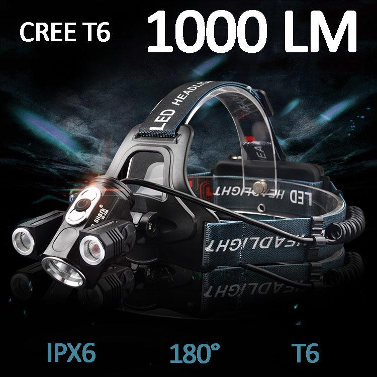 LEDT6 мощный головной фонарь для рыбалки, ночной светильник, USB-зарядка, датчик для головы самолета