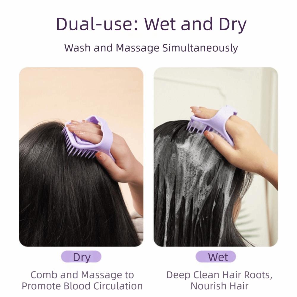 TPE Scalp Massage Shampoo Brush Hollow Structure Hair Care Massager Home Bathroom