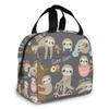 Милая сумка для ланча с изоляцией Ленивец, Непромокаемая сумка-холодильник, Ланч-бокс для женщин, Многоразовая термосумка-тоут для работы в офисе, школы, пикника