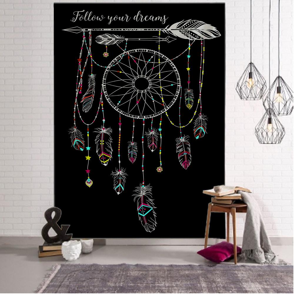 Dream jellyfish tapestry, psychedelic plant maple leaf art wall hanging, bohemian home decoration, hippie bedroom decoration