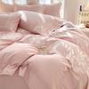 180 Thread Count Pure Cotton Embroidered Duvet Cover Luxury Four Piece Bed Sheet Set
