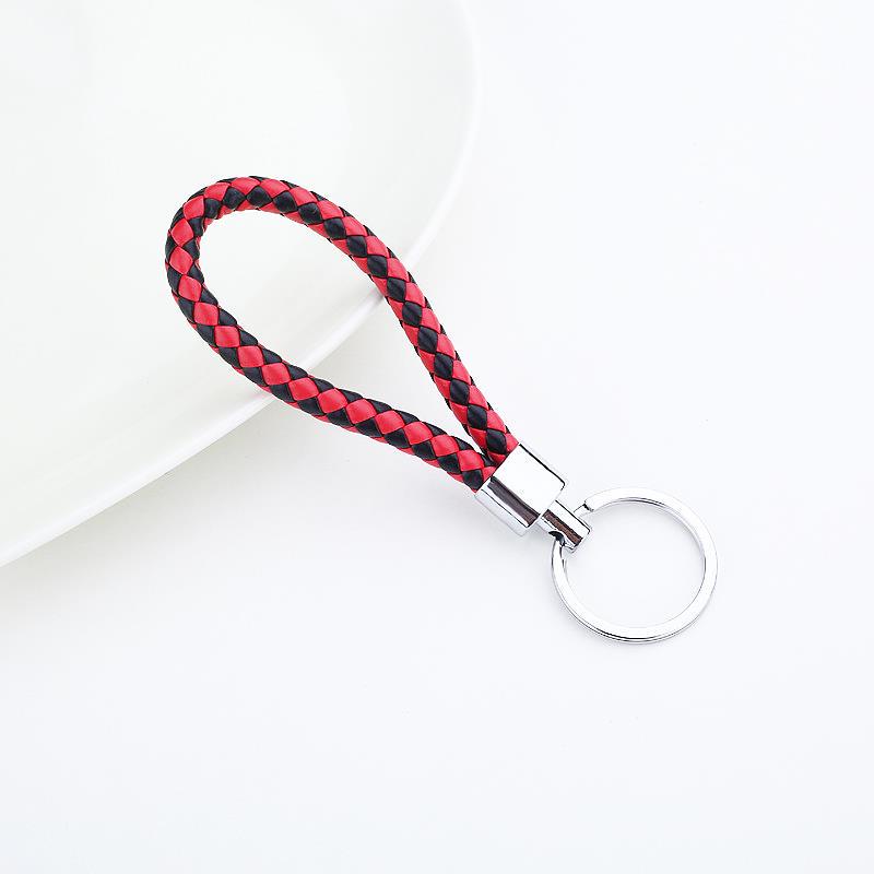 Плетеный веревочный брелок из искусственной кожи, сделай сам, сумка, подвеска, брелок для ключей, автомобильный брелок для ключей для мужчин и женщин, подарочные ювелирные изделия