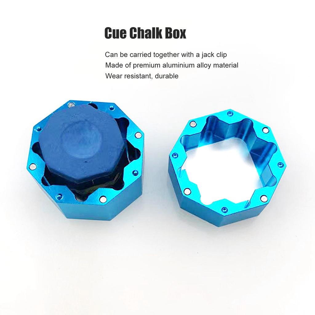 Cue Chalk Box Holder Aluminium Alloy Octagonal   Billiard Chalk Case for Billiards Accessory