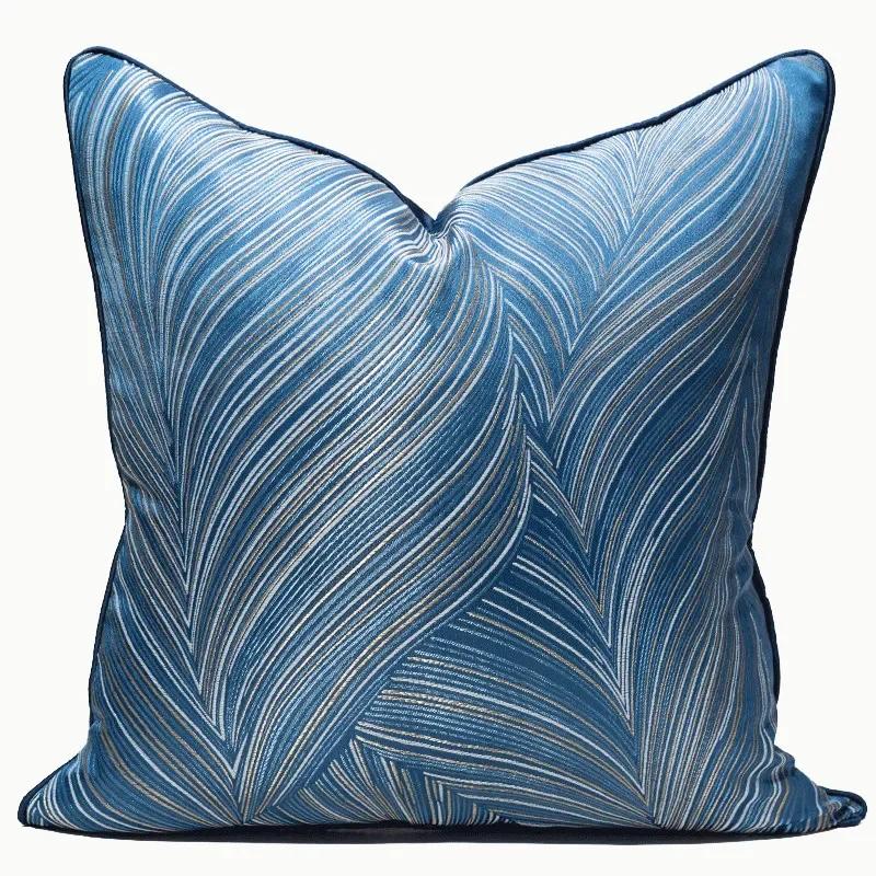 Серый современный светлый роскошный чехол для подушки 30*50 45x45 50см 60 Высококачественный чехол для подушки Жаккардовая наволочка для кровати, дивана, домашнего декора