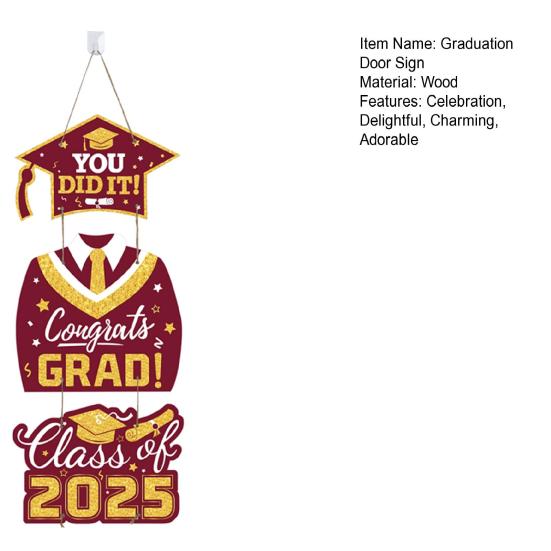 Выпускной 2025 года, подвесная табличка для входной двери Выпускной 2025 года Приветственная табличка для украшения крыльца выпускного