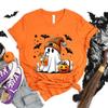 Happy Halloween Модная женская футболка Летние повседневные топы Жуткие сезонные футболки Хэллоуин Тыквы Футболки с привидениями Подарки на Хэллоуин