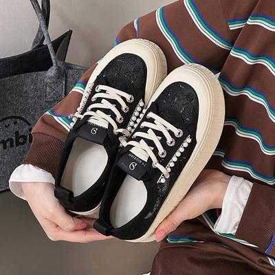 Женские белые туфли из сетки на толстой подошве, тонкие дышащие, весенне-летние, новые туфли-лодочки на одной педали, спортивная и повседневная обувь для скейтборда