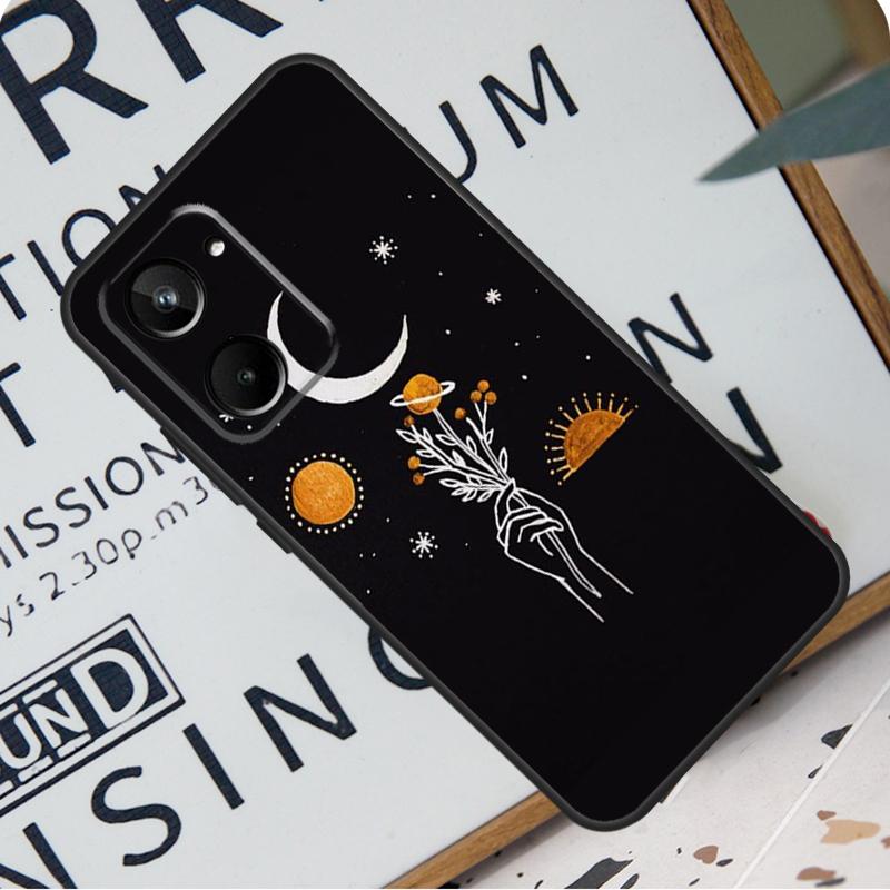 Цветы Солнце Луна Для Realme 12 Pro Plus 9 10 11 GT5 C51 C31 C67 C55 C53 C35 C33 C30 C21Y C25s GT Neo 6 Чехол