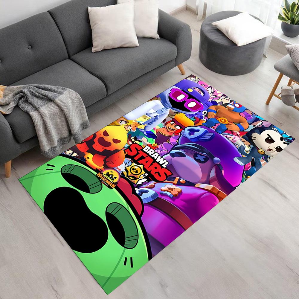 Brawl Stars Area Rug Design for Bedrooms Outdoor Dining Room Study room Anti-slip Rug Anime Office Decor Spiritual Gift