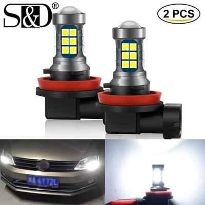 2шт H8 H11 H16(Япония) Светодиодная лампа 9005 HB3 9006 HB4 H7 Светодиодная лампа 27SMD 3030 Автомобильные противотуманные фары Дневные ходовые огни Авто Объектив проектора Свет 12 В 6000 К