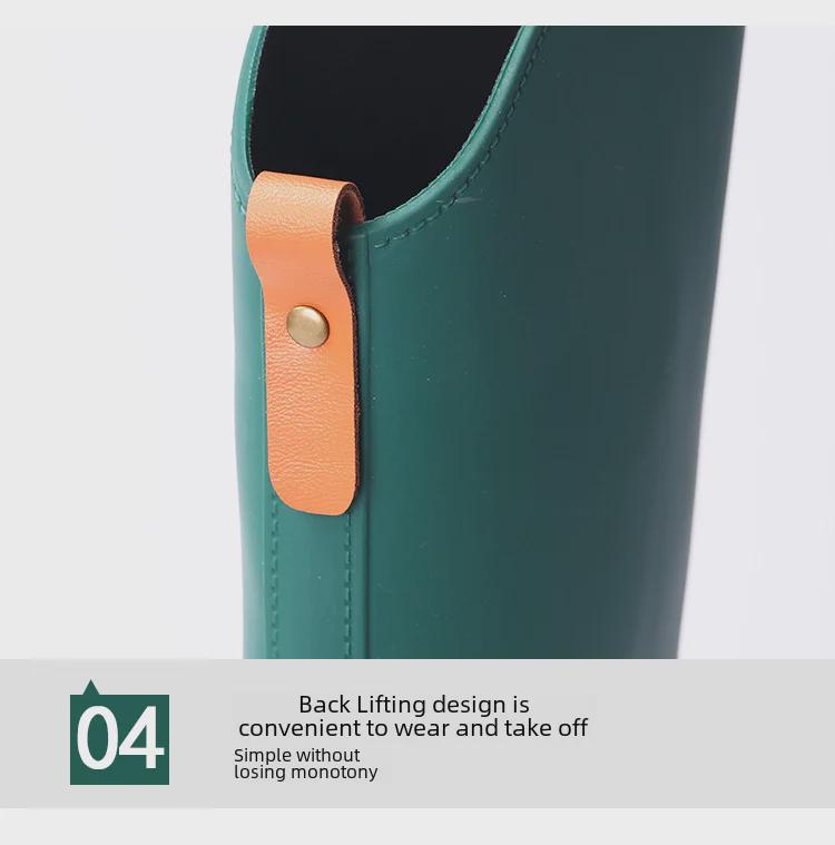 Женские водонепроницаемые высокие резиновые сапоги в японском стиле 2025 года: Модный, нескользящий, готовый к использованию на открытом воздухе, с плоским дном