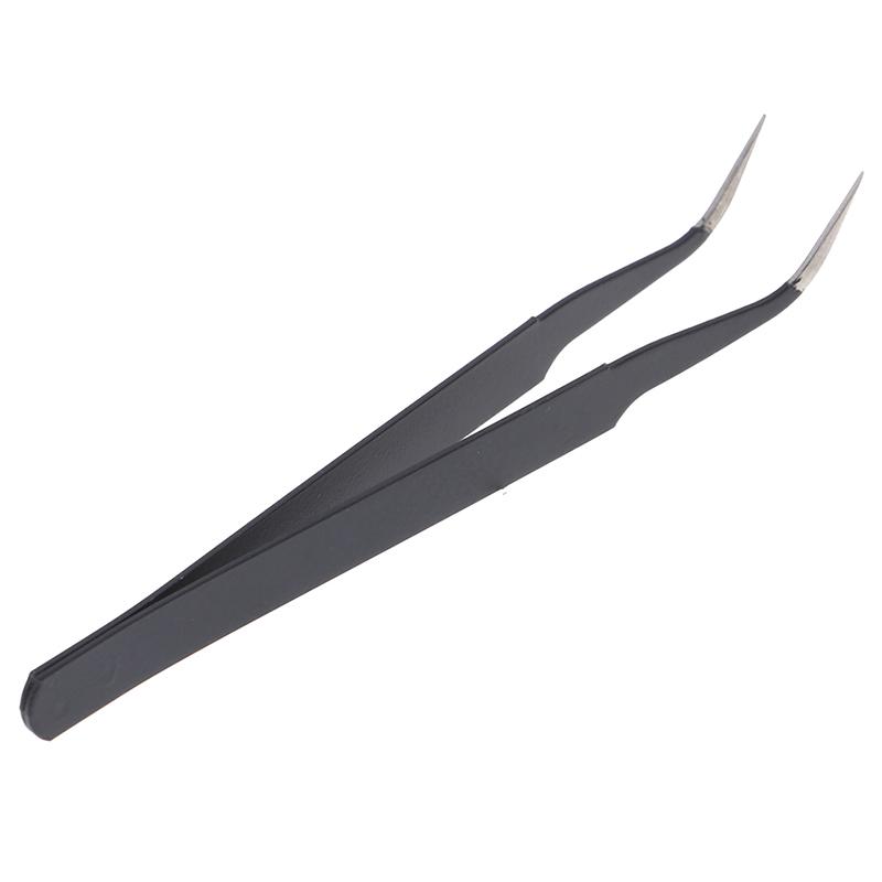 1Pc Micro Point Curved Straight Tweezers Fine Tip Stainless Steel