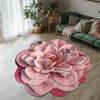 3D Плюшевый Ковер с Цветами Vision Мягкий Впитывающий Коврик для Пола в Ванной Комнате Нескользящий Декоративный Ковер для Гостиной Чайного Столика Прикроватный
