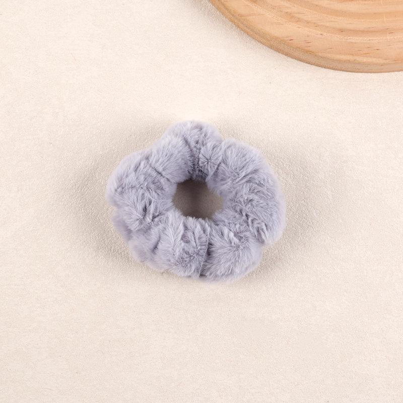 Яркая теплая плюшевая резинка для волос - Высокоэластичный держатель для хвоста для осени и зимы
