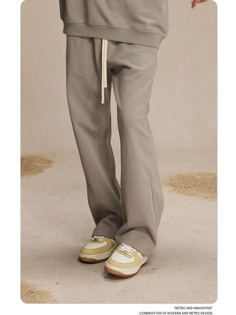 Men's Trendy Autumn 2024 Terry Micro-Flared Casual Sweatpants - 430g