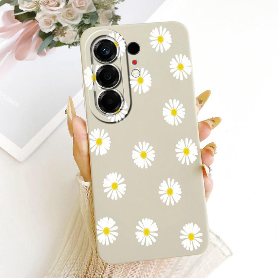 Чехол для телефона Tecno Camon 50 4G CN5 Цветочный Ромашка Эстетика Лунная Ночь Бант Узор Funda Мягкий Матовый Силикон Задняя Крышка Canom50
