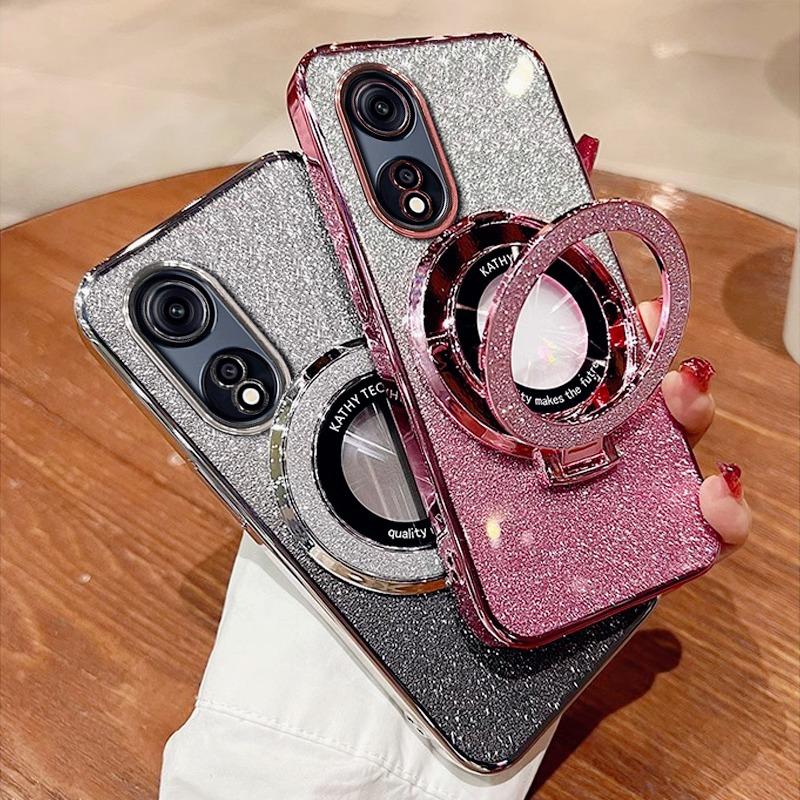 Роскошный чехол с креплением Glitter Case для OPPO A17 Reno 11F 12 11 10Pro A16 A53 A54 A57 A58 A73 A74 A77 A78 F17 F19 Case Holder Cover