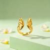 Vintage Butterfly Ring 18K Gold Plated Jewelry Women's Stainless Steel Open Rings Smooth Accessories Birthday Gift