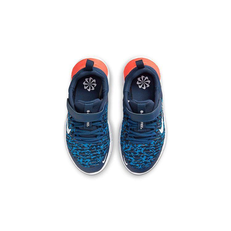 Nike Беговые кроссовки для детей Free RN 2021 с низким верхом Детские кроссовки Сине-оранжевые CZ3996-410