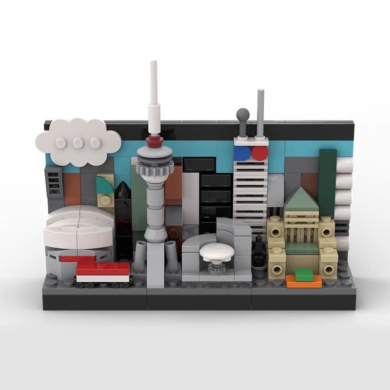 Compatible Building Blocks MOC-96882 Toronto Skyline Postcard Small Particle Assembly Assembly Ornaments