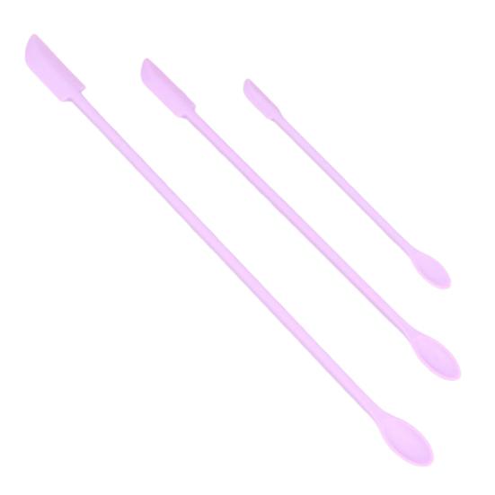 3Pcs Silicone Spatula Set Mini Jar Scraper Small Makeup Lotion Stirrer Mini Spatula for Jars Cosmetics Creams