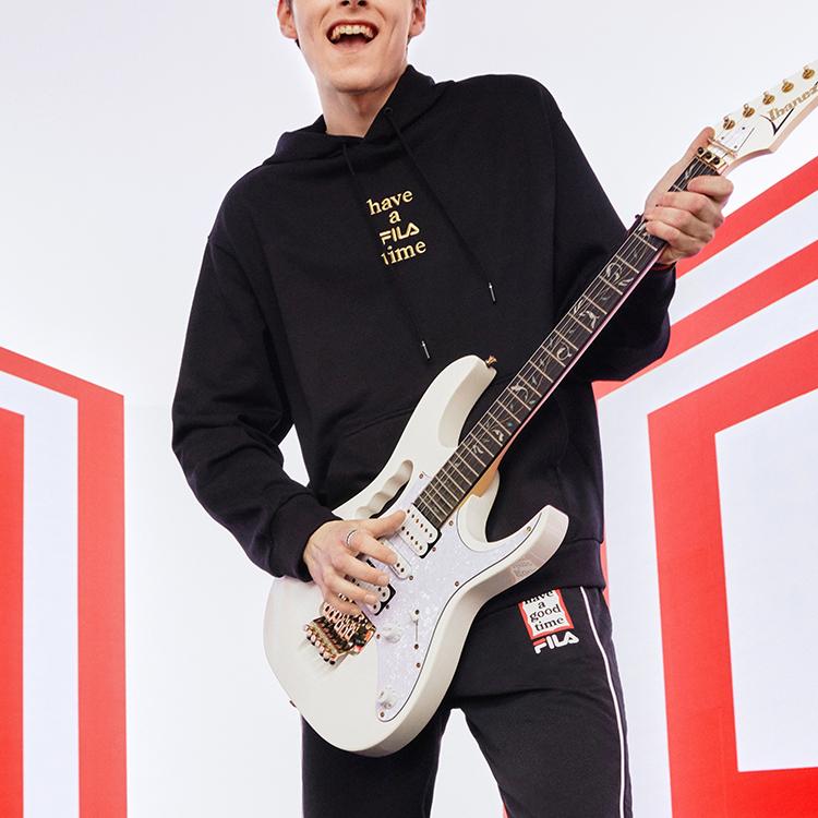 Fila Year Of The Tiger Collection Sports Casual Knitted Hoodie Men Hoodies Black F11U219201F-BK