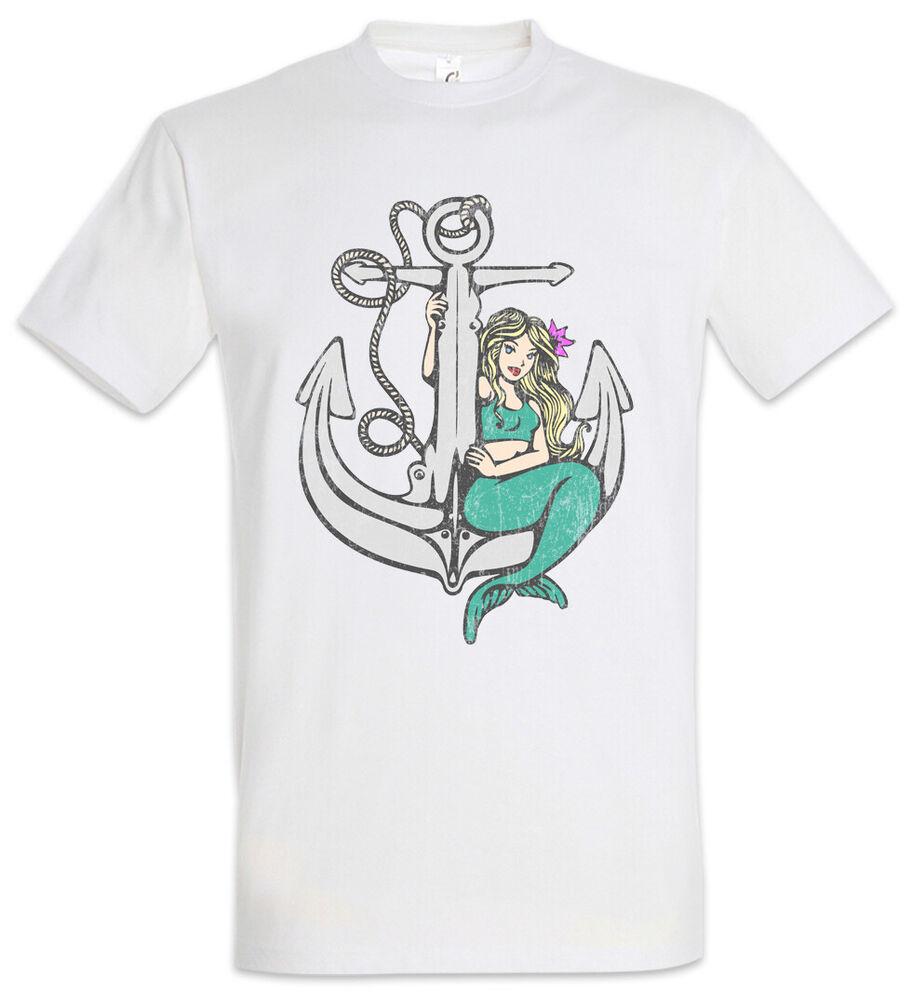 Mermaid Anchor Sailor Sailing Sailboat Tattoo Skipper Unisex T-Shirt