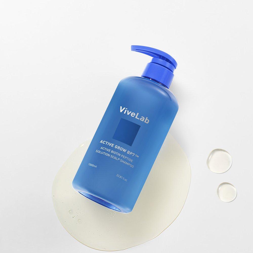 [Большой объем] ViveLab Active Биотиновый пептидный раствор Шампунь от выпадения волос для кожи головы 1000 мл