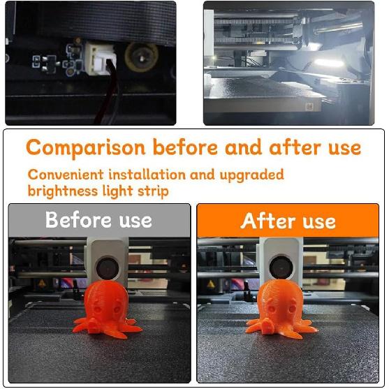 3D Printer Upgarde LED Bar Lights Strips for Bambu Lab X1/X1C Waterproof Lights Accessories 5V 12W