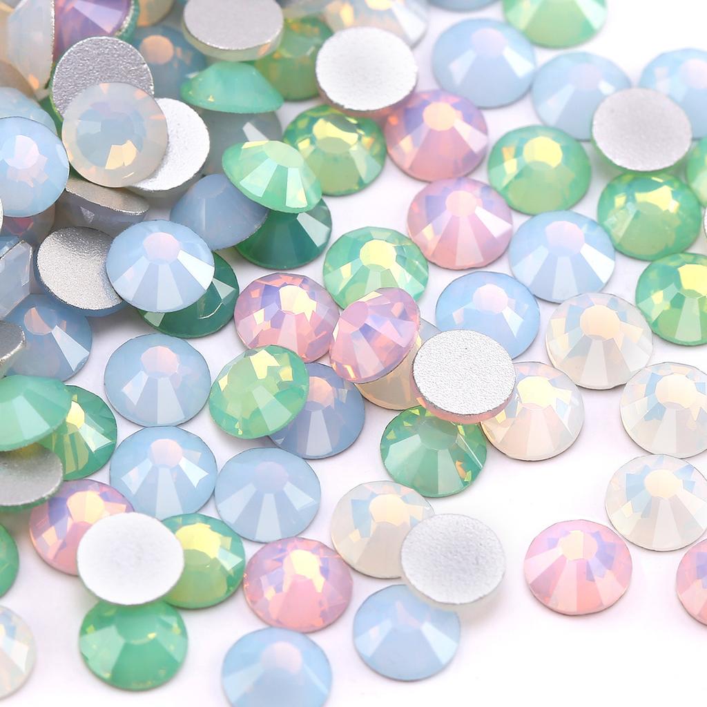 Pujiang Crystal Rhinestone Glass Flat Bottom Diamond Clothing Accessories Round Nail Drill Diy Stud Earrings Bag Sticker Drill