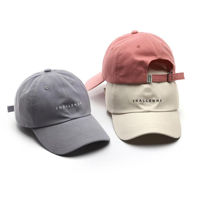 1 шт. Женская Мужская для Мальчиков Девочек Кепки Снэпбэк Вышитая Бейсболка Повседневная с Надписью CHALLENGE Однотонный Козырек Кепка Тракер