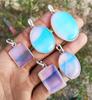 Opalite Gemstone 925 Sterling Silver Plated 5 Pcs Bezel Pendant BEZ-44