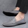 Весенние мужские повседневные кожаные туфли, трендовая корейская версия мужских кроссовок с мягкой подошвой для вождения, модные кожаные туфли большого размера с одной педалью