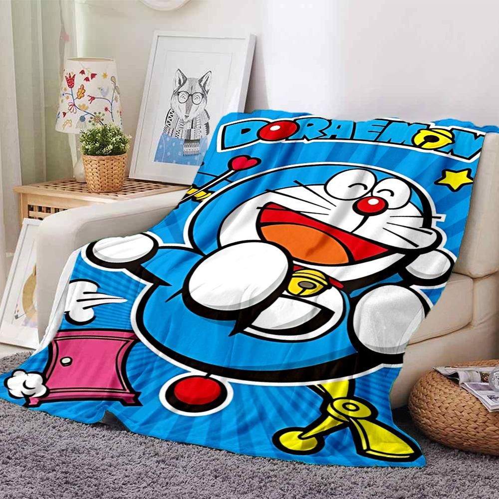 1pc Doraemons Joyful Adventure Flannel Blanket,Ultra Soft Warm Plush Throw for Home Bedroom Bed Sofa Cover Camping Picnic gift Y7241