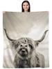 Highland Cow Blanket Animal Bedding Throw  Soft Cozy Fleece Plush  Size for Couch Bed Sofa Travelling Camping
