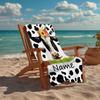Custom Name Ultra-Soft Beach Towel with Cow Theme,Ideal for Pool - Camping, Diving - Perfect Travel Essential, Vibrant Beach Towel.