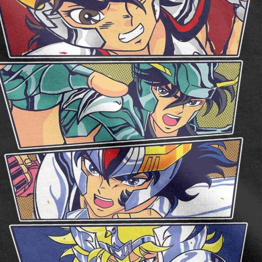 Мужские Женские Футболки Рыцари Зодиака Японское Аниме Досуг Хлопковые Футболки Короткий Рукав Saint Seiya Футболка Топы Графическая