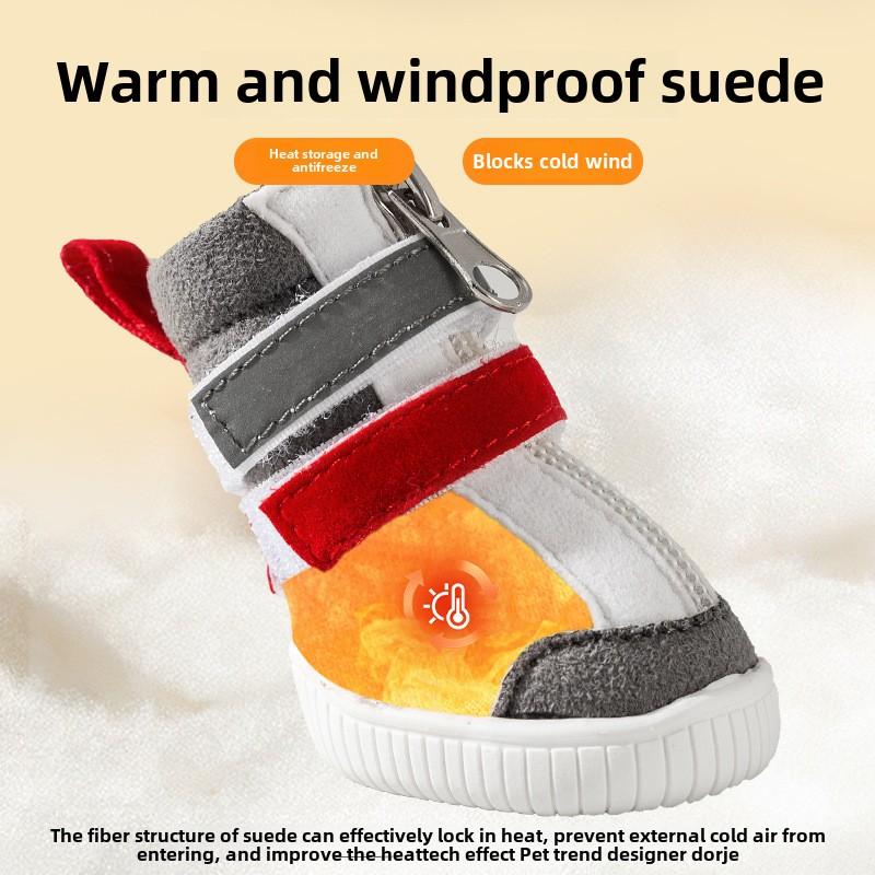 Обувь для собак на осень и зиму, утепленная, нескользящая, износостойкая, спортивная, Tide Fun, северо-восточные зимние ботинки, обувь для собак, обувь для домашних животных