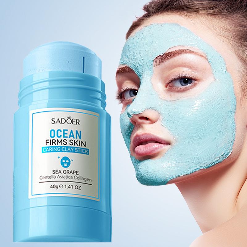 Solid Facial Mask Stick Green Tea Honey Peach Cleaning Pore Moisturizing Long Charcoal Eggplant Mud Film