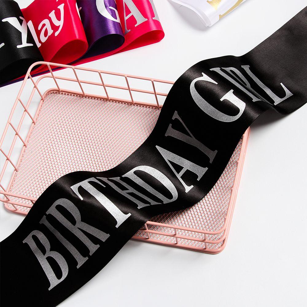 Gifts Glitter Party Decoration Ribbons Birthday Girl Shoulder Girdle Satin Sash